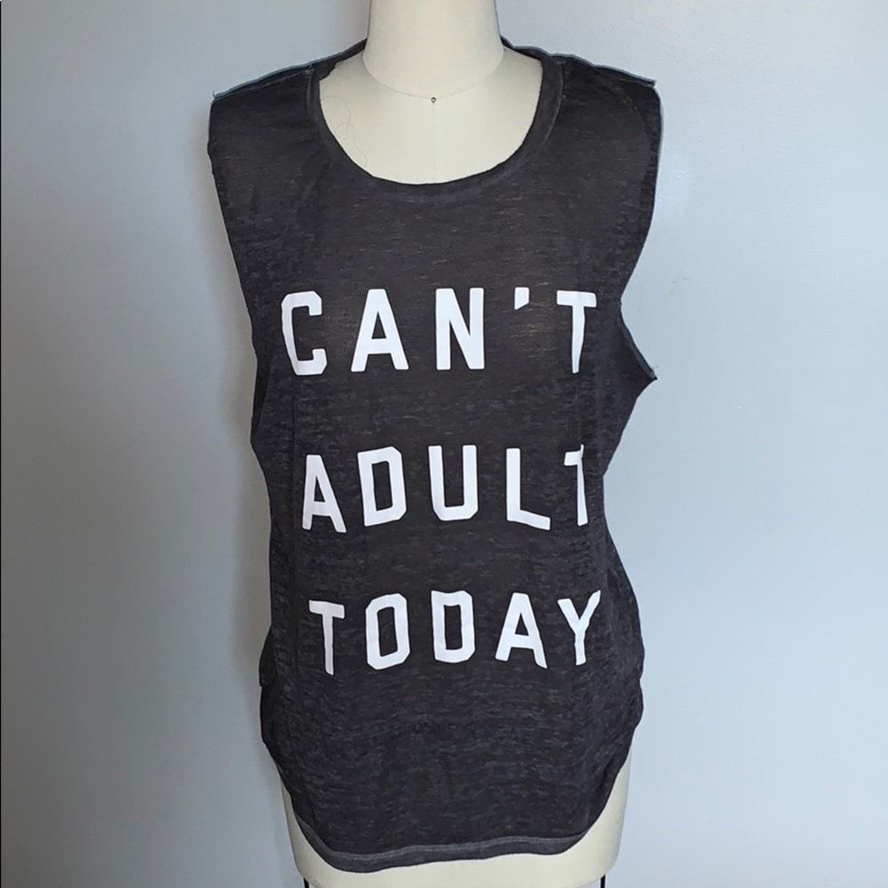 Fifth Sun Can’t Adult Today Dark Gray Tank Top
